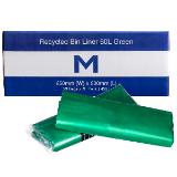 650mm x 900mm x 30mu 50 Pack Rubbish Bin Liner, Rubbish Bags 60L - Green